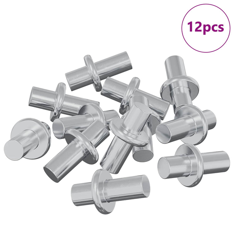 Vidaxl plankhaak 12 st zilver 8,6 x 8,6 x 14,6 mm staal