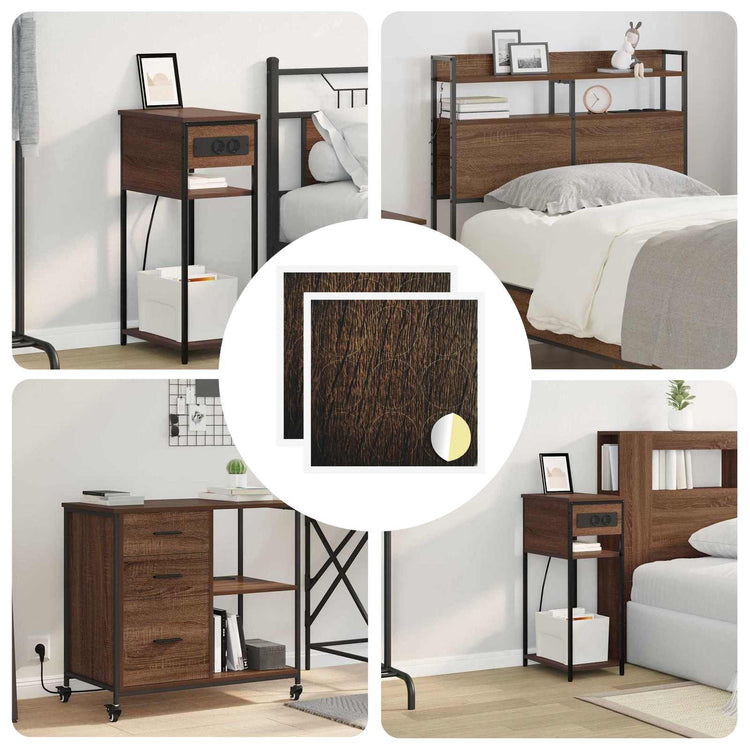 Vidaxl zelfklevende schroefhoes 2 st bruin eiken ø 20 x 0,5 mm