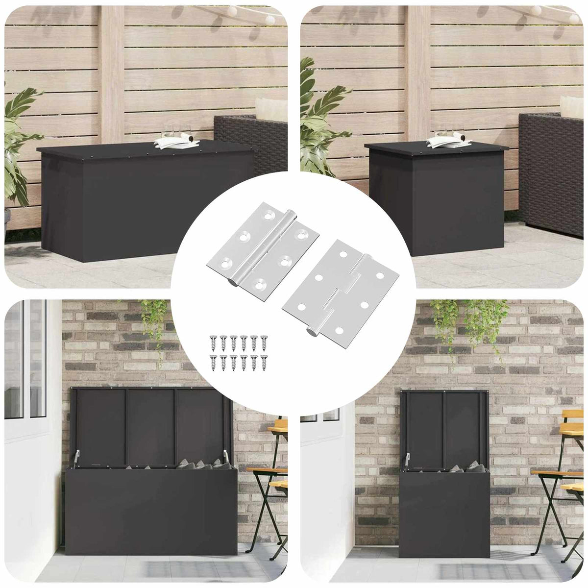 Vidaxl scharnier 2 st zilver 50 x 38 x 1,3 mm staal