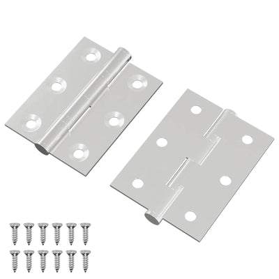 Vidaxl scharnier 2 st zilver 50 x 38 x 1,3 mm staal