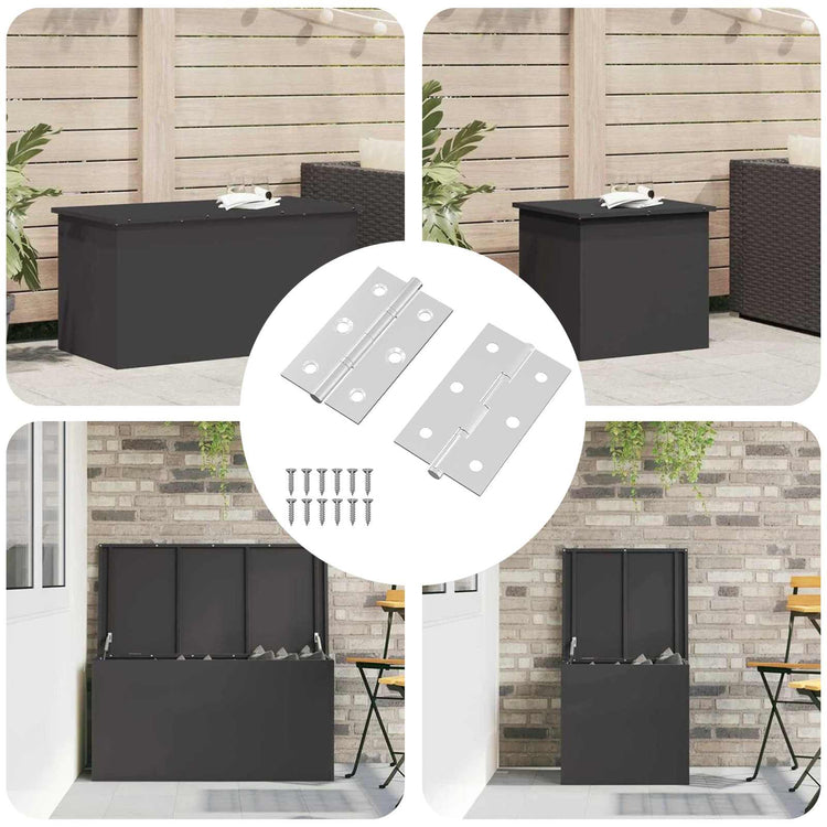 Vidaxl scharnier effen 2 st zilver 58 x 35 x 1 mm staal