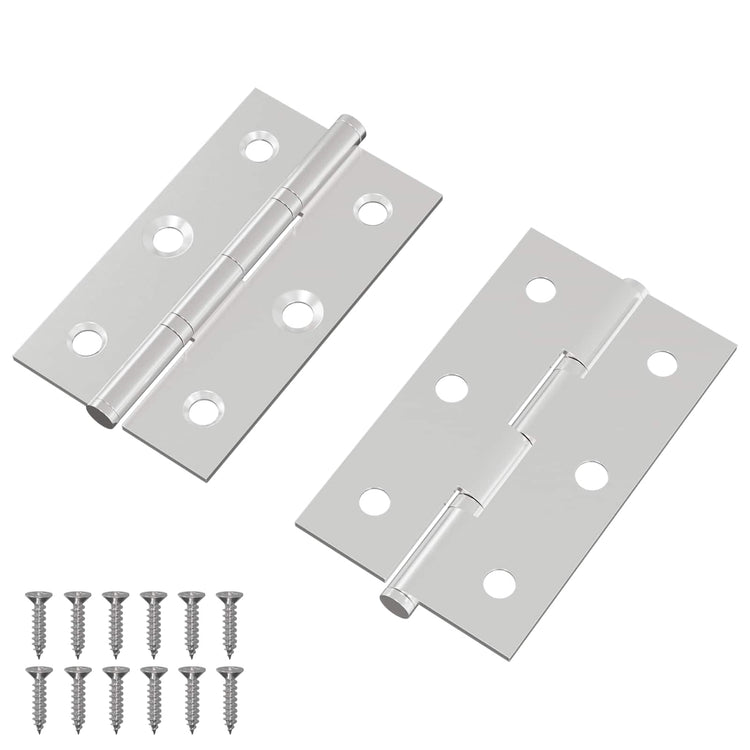 Vidaxl scharnier effen 2 st zilver 58 x 35 x 1 mm staal