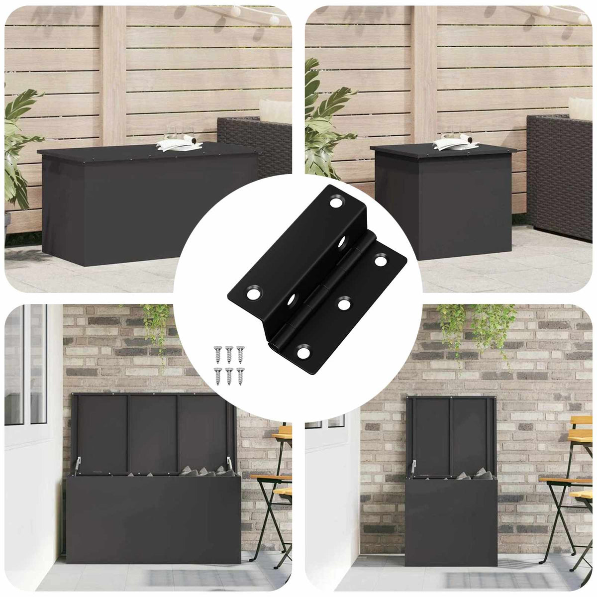 Vidaxl scharnier 12 pcs zwart 38 x 17 x 60 mm ijzer