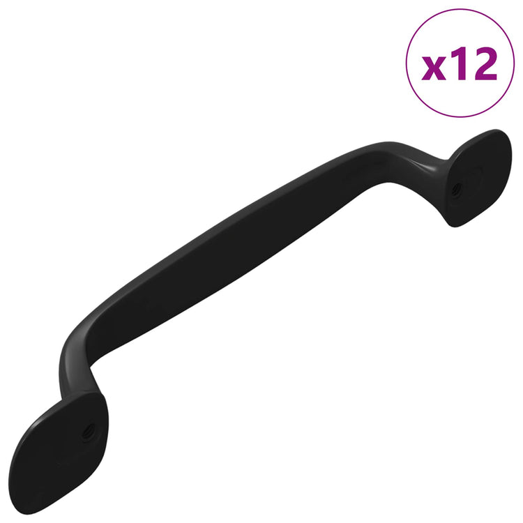 Vidaxl meubelhandgreep 12 pcs zwart 130 x 19,4 x 22,3 mm aluminium