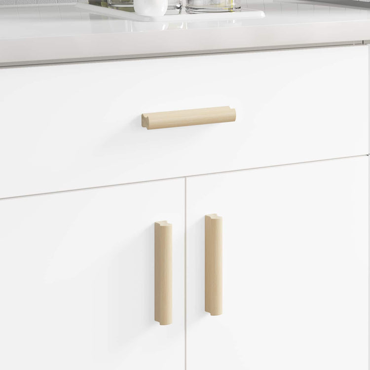 Vidaxl rechthoekige handgreep 12 pcs natuurlijke houtkleur