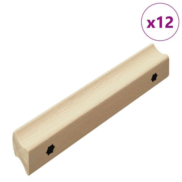 Vidaxl rechthoekige handgreep 12 pcs natuurlijke houtkleur
