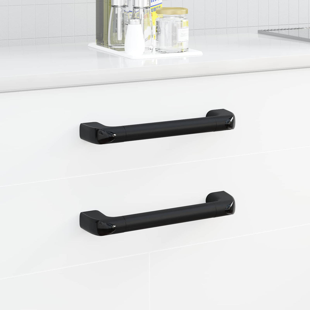 Vidaxl handvat effen 12 st zwart 380 x 34 x 85 mm aluminium en pp