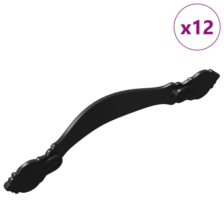 Vidaxl handvat 12 pcs zwart 143 x 19,2 x 20 mm zinklegering