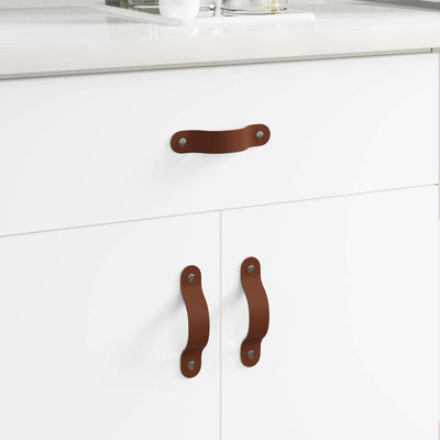 Vidaxl kast handvatten 12 pcs bruin 140 x 25 x 2,3 mm pu