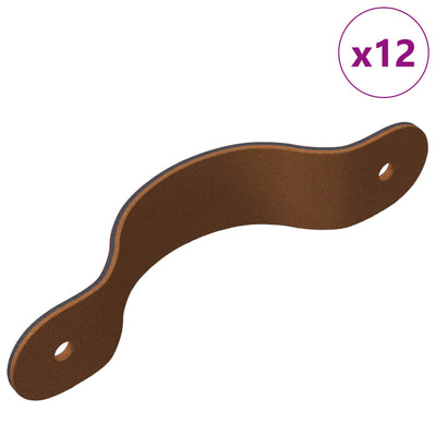 Vidaxl kast handvatten 12 pcs bruin 140 x 25 x 2,3 mm pu