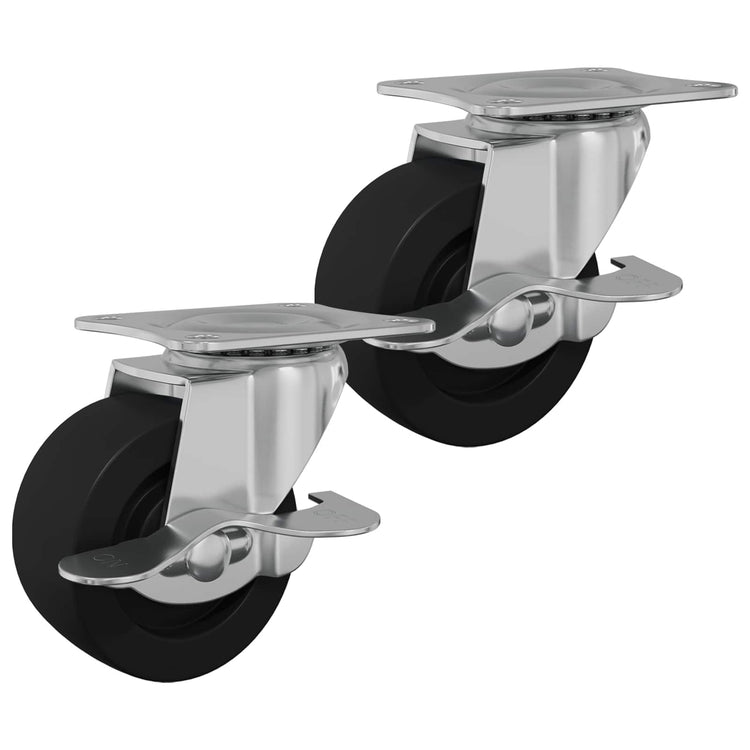 Vidaxl caster 2 st zwart en zilver 50,7 x 50,7 x 24,4 mm ijs en nylon