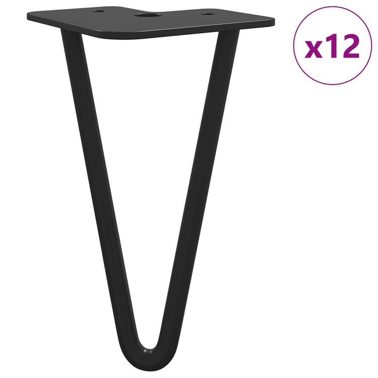 Vidaxl meubelpoot 12 pcs zwart 54.1 x 54.1 x 100 mm ijzer