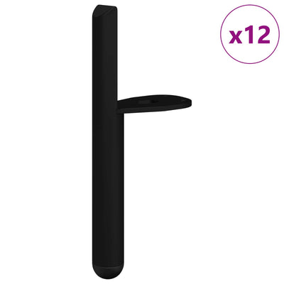 Vidaxl meubelpoten 12 st zwart 66 x 36 x 160 mm ijzer