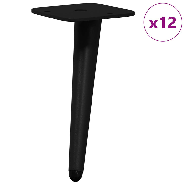 Vidaxl staande voeten 12 st zwart 56 x 56 x 100 mm ijzer