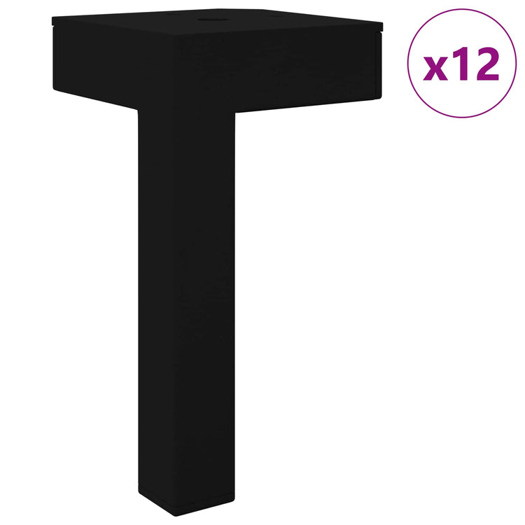 Vidaxl staande poten 12 st zwart 57 x 57 x 100 mm ijzer