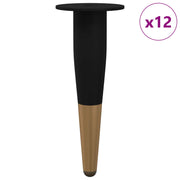 Vidaxl meubelpoten 12 st zwart en goud ø 40 x 98 mm ijzer - afbeelding 2