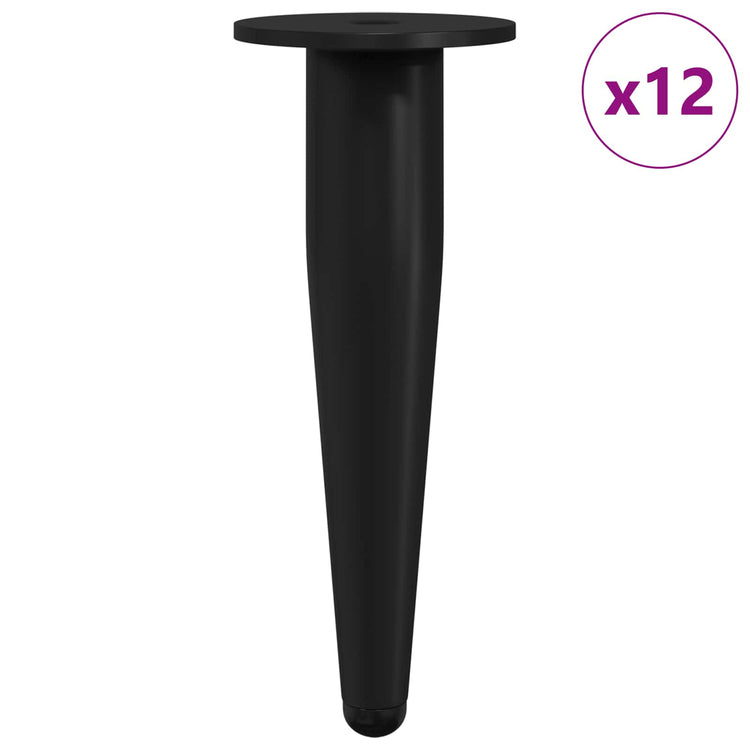 Vidaxl meubelpoten 12 st zwart ø 40 x 98 mm ijzer