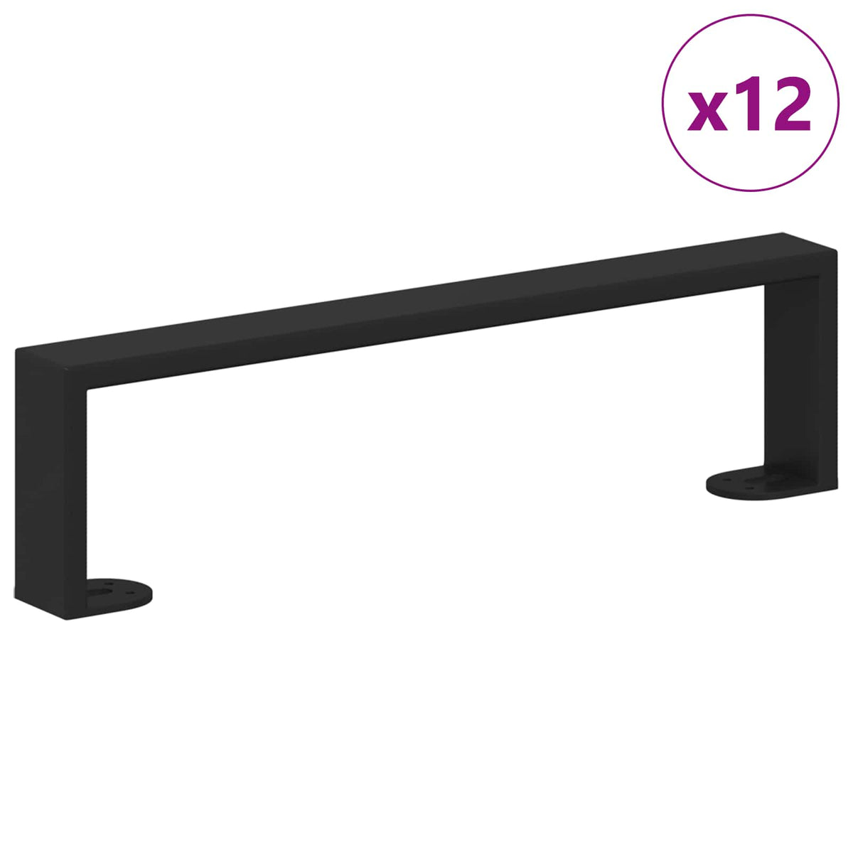 Vidaxl meubelpoten 12 pcs zwart 376 x 40,5 x 100 mm ijzer