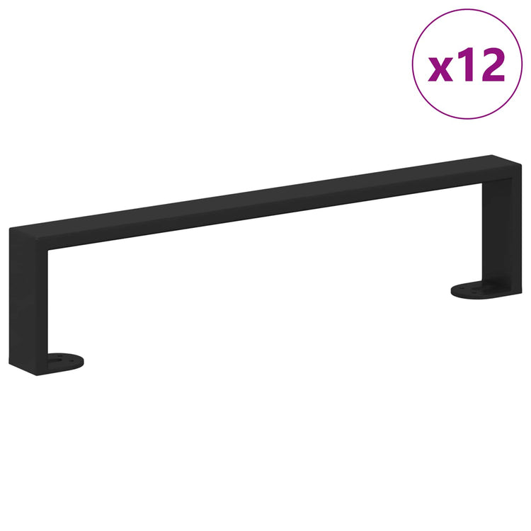 Vidaxl meubelpoten 12 st zwart 436 x 40,5 x 100 mm ijzer