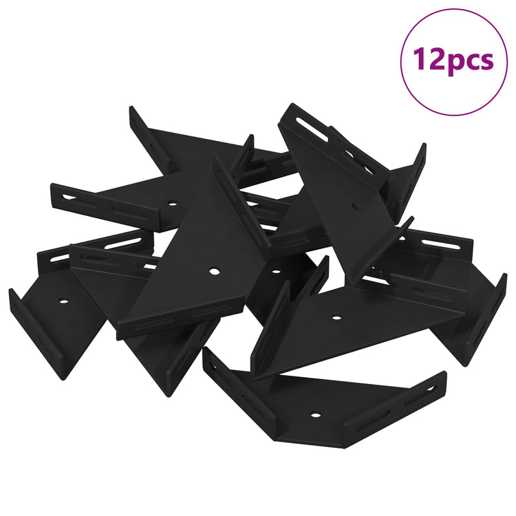Vidaxl hoekbeugel 12 zwart 138,5 x 50,5 x 16 mm ijzer