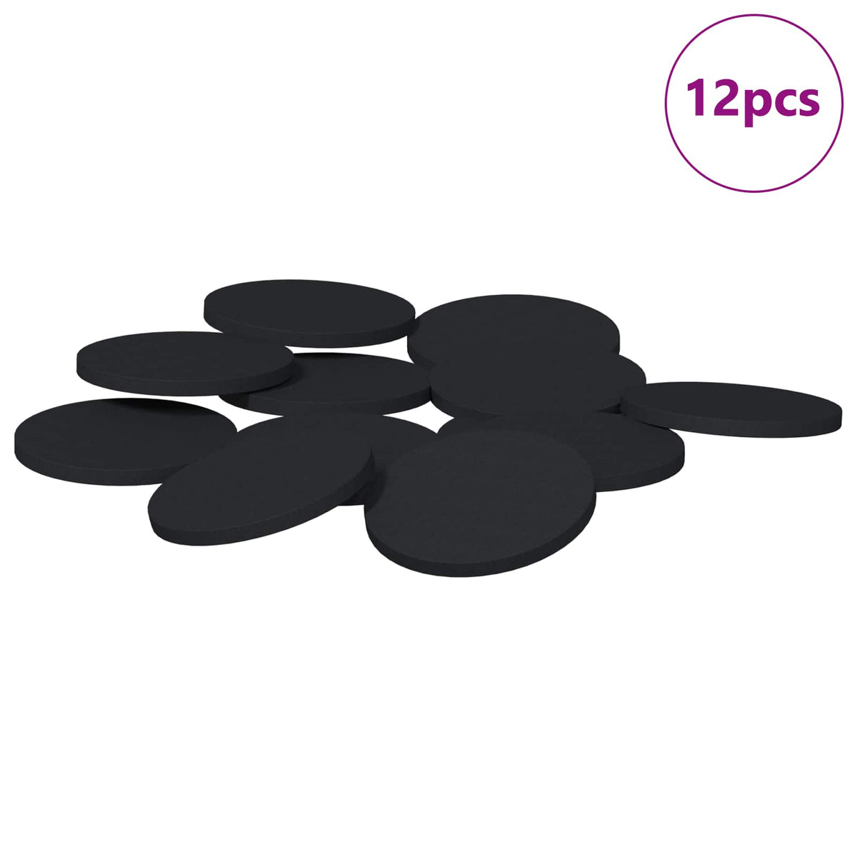 Vidaxl meubelvoetjes pads 12 pcs zwart ø 30 x 2 mm eva