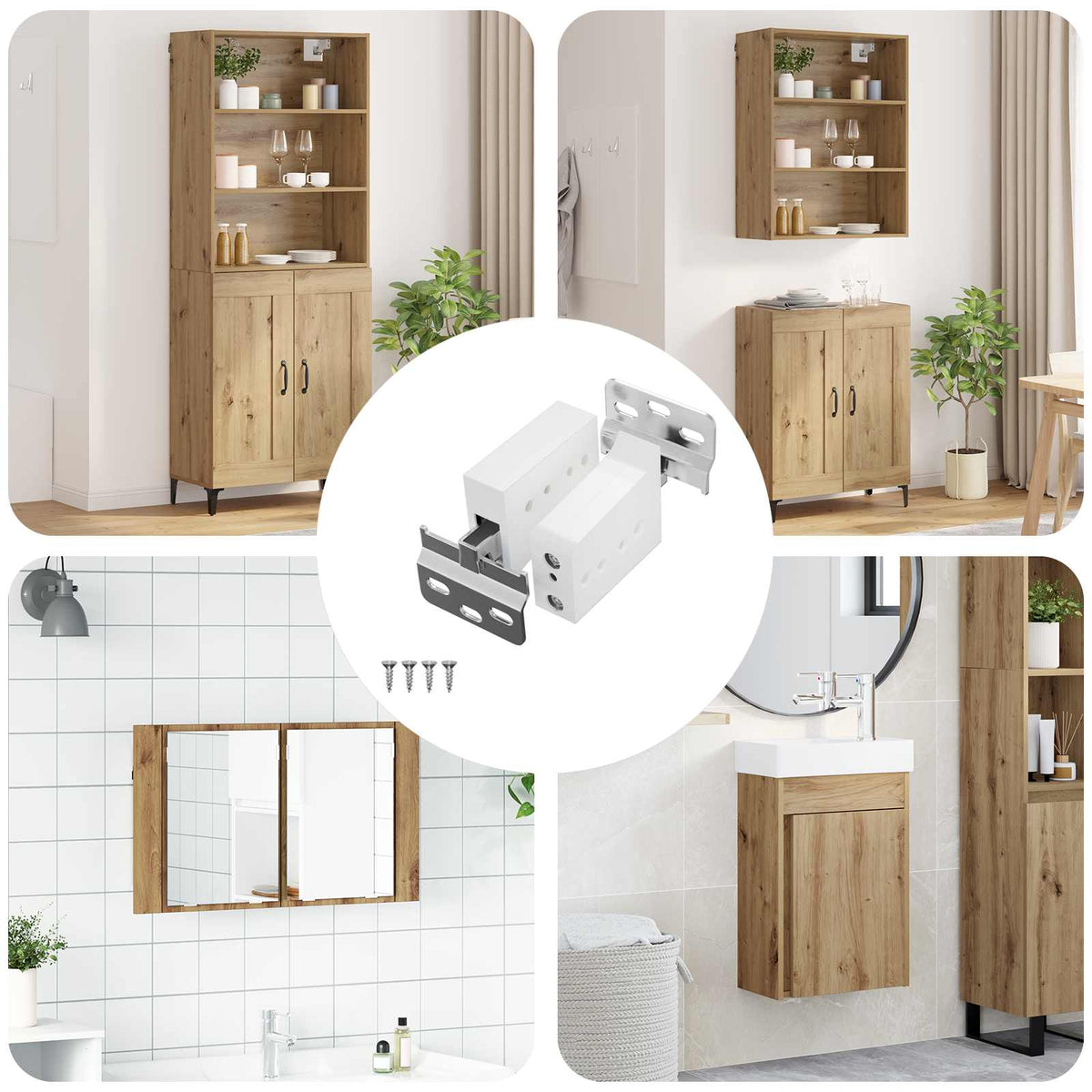 Vidaxl kast hangbeugel 12 st wit 70 x 48 x 19 mm ijzer en plastic