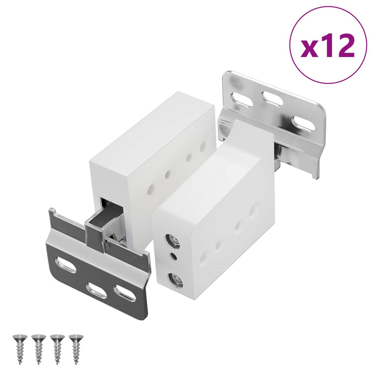 Vidaxl kast hangbeugel 12 st wit 70 x 48 x 19 mm ijzer en plastic