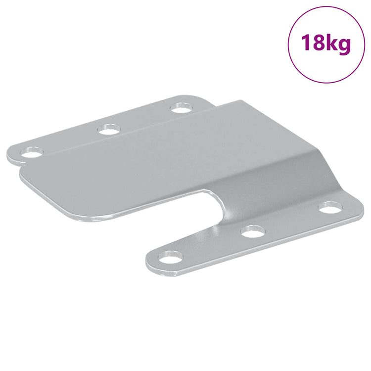 Vidaxl flush mount beugel 419 zilver 75 x 66 x 1,4 mm staal