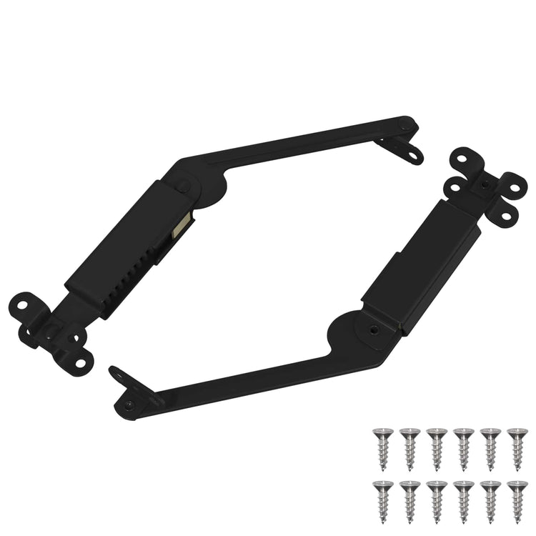 Vidaxl deksel ondersteunend scharnier 2 pcs zwart 192 x 32 x 50 mm