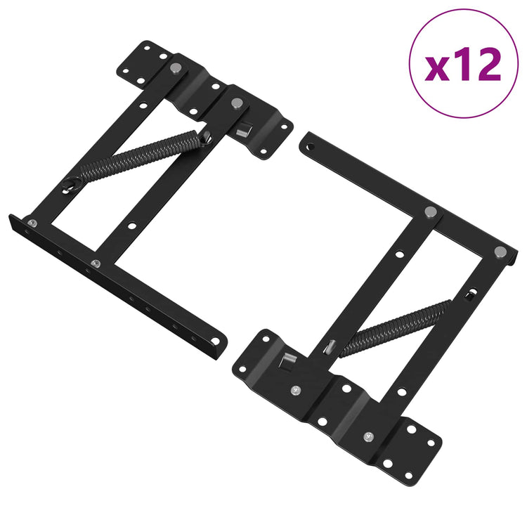 Vidaxl bed liftmechanisme 12 st zwart 340 x 95 x 40 mm ijzer