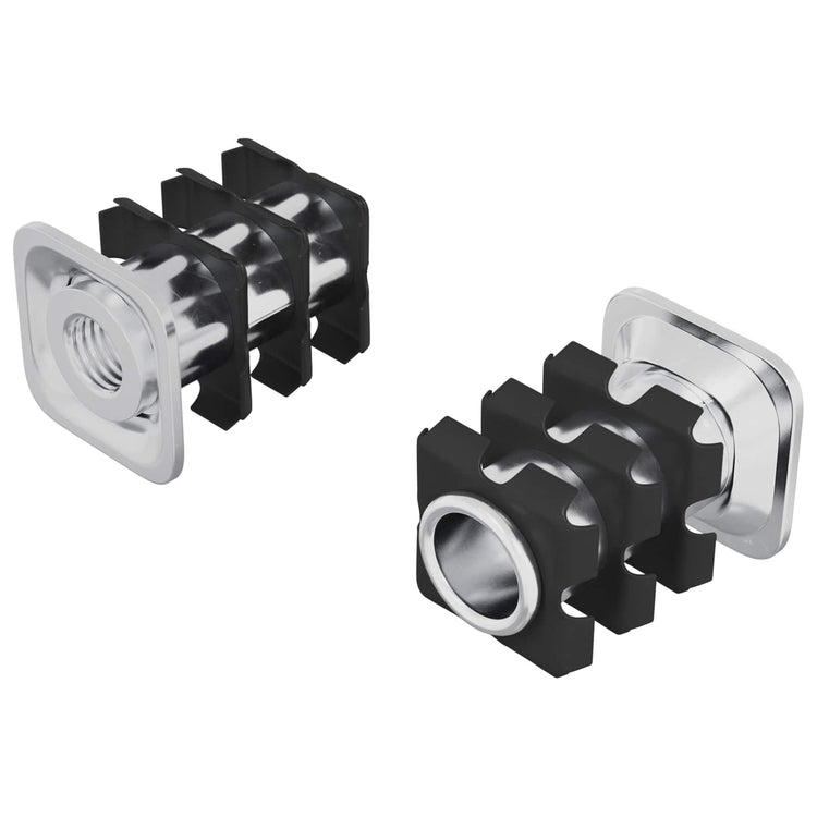 Vidaxl draadbuis invoeg 2 st zwart en zilver 15,8 x 15,8 x 22,5 mm