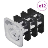 Vidaxl draadbuis invoeg 12 st zwart en zilver 15,8 x 15,8 x 22,5 mm - afbeelding 3
