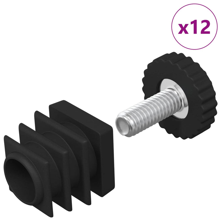 Vidaxl meubel levelers verstelbaar 12 st zwart m6 pp