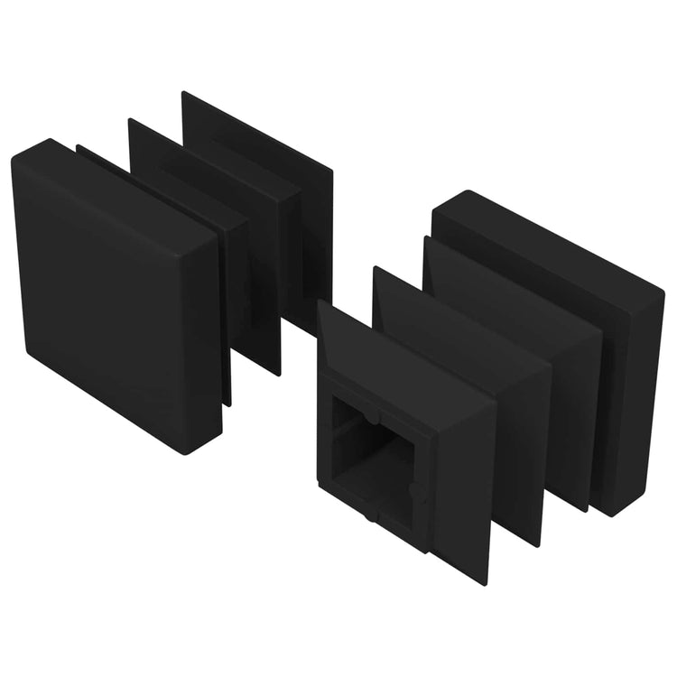 Vidaxl einddoppen 2 st zwart 15 x 15 x 15 mm pp