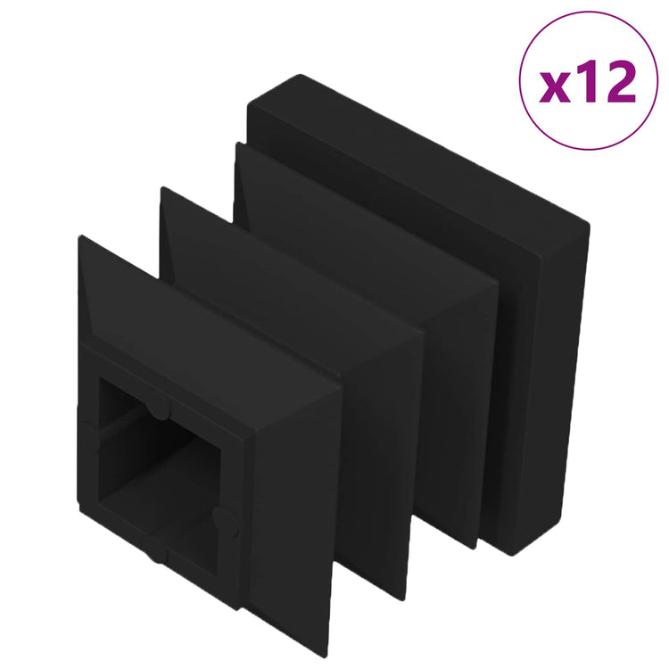 Vidaxl einddoppen 12 st zwart 15 x 15 x 15 mm pp