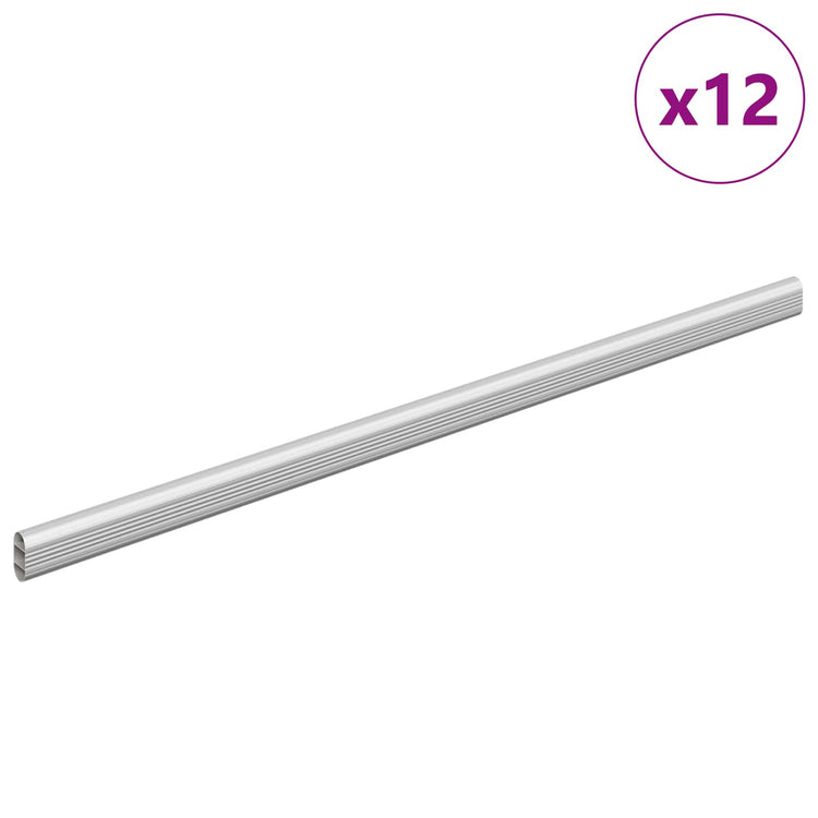 Vidaxl kaststaaf 12 st zilver 472 x 15 x 29 mm aluminium legering