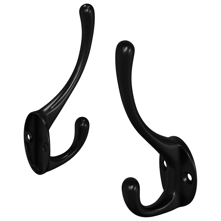 Vidaxl kledinghaak 2 pcs zwart 102 x 29 x 47mm zinklegering