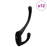 Vidaxl kledinghaak 12 st zwart 102 x 29 x 47mm zinklegering - afbeelding 2