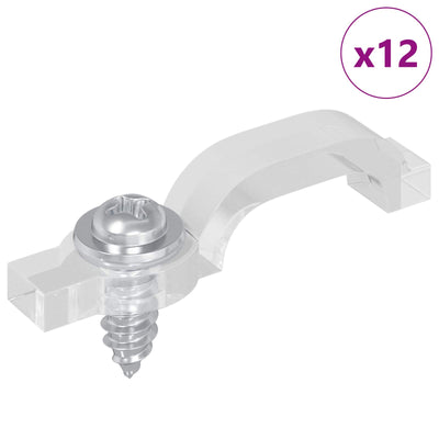 Vidaxl led strip clips 23,8 mm 12 st transparant kunststof en ijzer