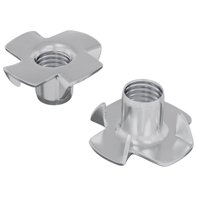Vidaxl gestanste t-moer 2 st zilver m6 mm staal