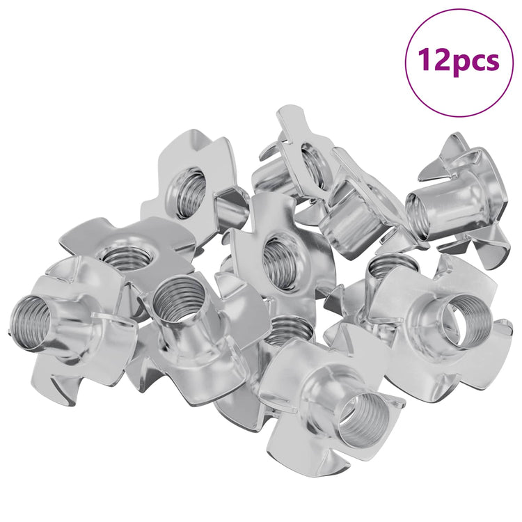 Vidaxl gestanste t-moer 12 st zilver m6 mm staal