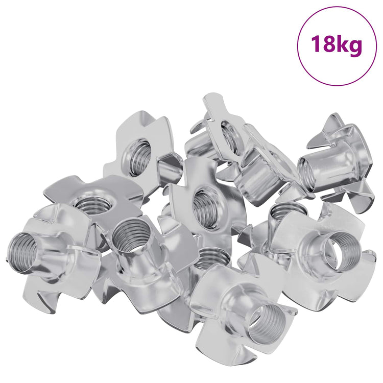 Vidaxl gestanste t-moer 7200 st zilver m6 mm staal