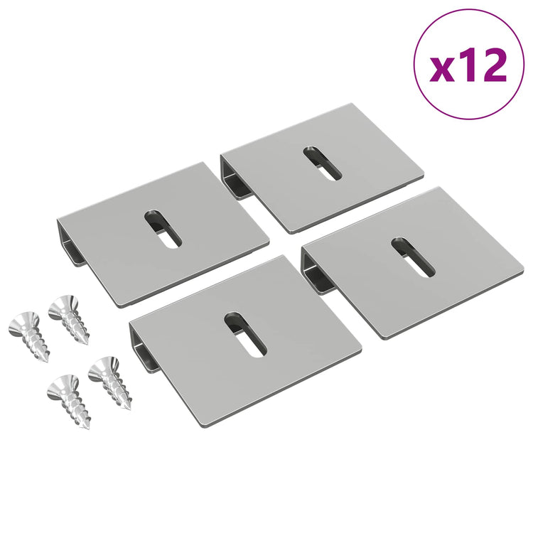 Vidaxl spiegel bevestigingsbeugel 12 pcs nikkel 35 x 30 x 8,3 mm staal