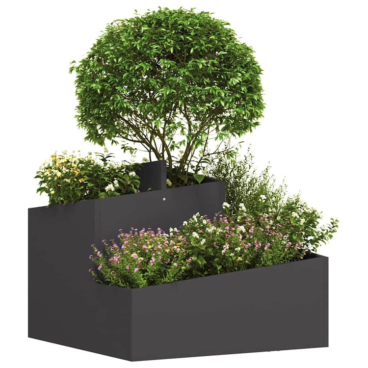 Vidaxl plantenbak zwart 60 x 60 x 50 cm koudgewalst staal