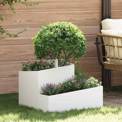 Vidaxl plantenbak wit 60 x 60 x 50 cm koudgewalst staal