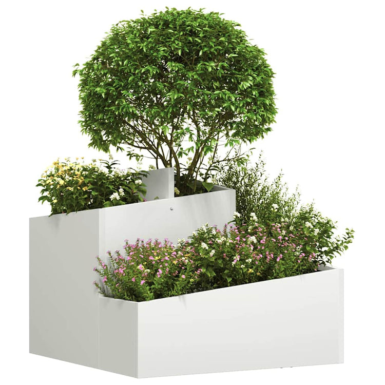 Vidaxl plantenbak wit 60 x 60 x 50 cm koudgewalst staal