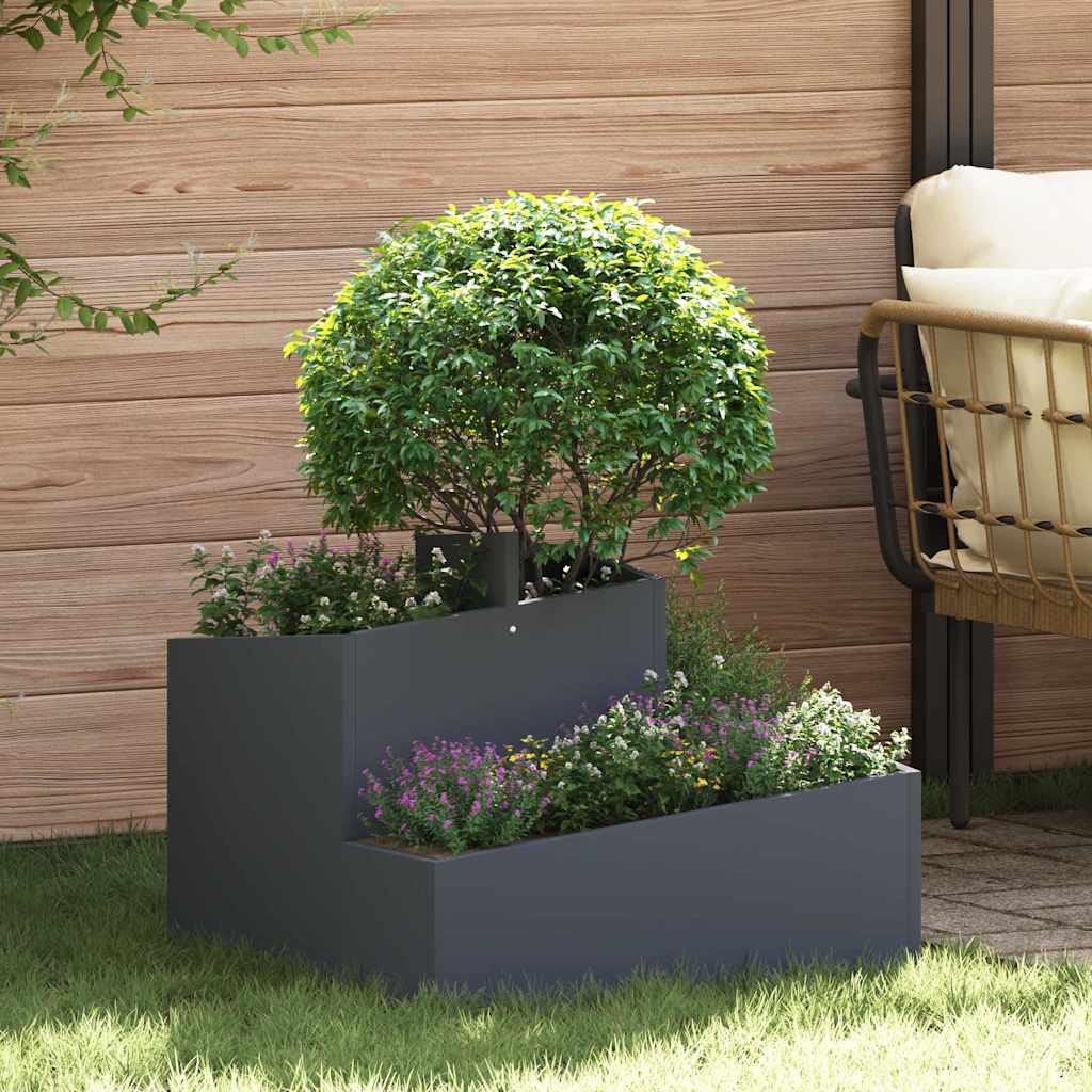 Vidaxl plantenbak antraciet 60 x 60 x 50 cm koudgewalst staal
