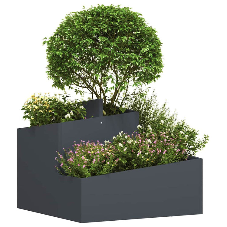 Vidaxl plantenbak antraciet 60 x 60 x 50 cm koudgewalst staal