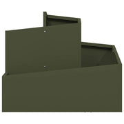 Vidaxl plantenbak olijfgroen 60 x 60 x 50 cm koudgewalst staal - afbeelding 2