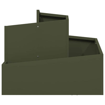 Vidaxl plantenbak olijfgroen 60 x 60 x 50 cm koudgewalst staal